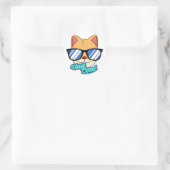 Katze mit Sonnenbrille Runder Aufkleber (Tasche)
