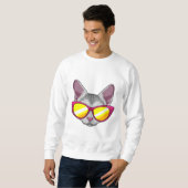 Katze mit Sonnenbrille Sweatshirt (Vorne ganz)