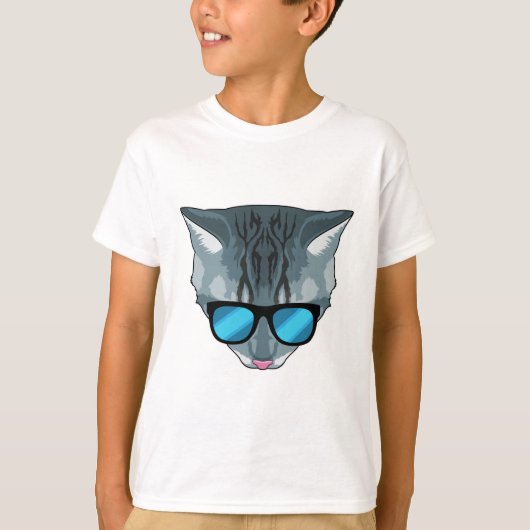 Katze mit Sonnenbrille T-Shirt (Vorderseite)