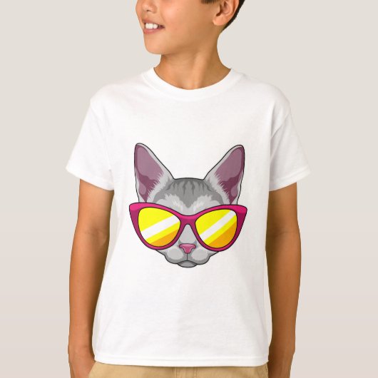 Katze mit Sonnenbrille T-Shirt (Vorderseite)