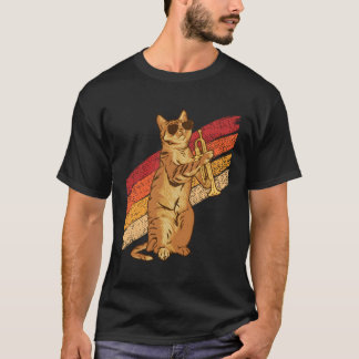 Katze mit Sonnenbrille Trombonist spielen T-Shirt