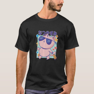 Katze mit Sonnenbrille und japanischem Zitat Somme T-Shirt