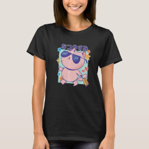 Katze mit Sonnenbrille und japanisches Zitat Somme T-Shirt