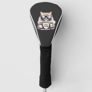 Katze mit Sonnenbrille und Kaffeetasse in der Hand Golf Headcover