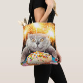 Katze mit Sparklerkuchen Tasche (Von Nahem)
