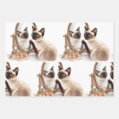 Katze mit Spiegel  Geschenkpapier Set (Vorderseite)