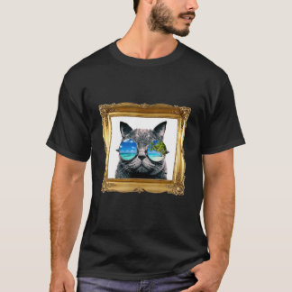 Katze mit Strandparadies-Sonnenbrille Kätzchen T-Shirt