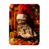 Katze mit Strumpf auf Kopf Magnet (Vertikal)