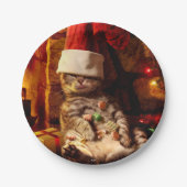 Katze mit Strumpf auf Kopf Pappteller (Vorderseite)