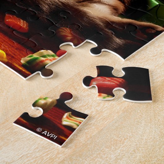 Katze mit Strumpf auf Kopf Puzzle (Seite)