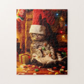 Katze mit Strumpf auf Kopf Puzzle (Vertikal)
