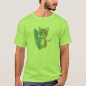 Katze mit Surfbrett T-Shirt (Vorderseite)