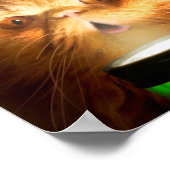 Katze mit Taschenlampe Poster (Ecke)