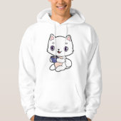 Katze mit Tasse Kaffee Hoodie (Vorderseite)