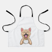 Katze mit Tasse Kaffee Schürze (Vorderseite)