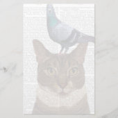 Katze mit Taube auf Kopf Briefpapier (Vorderseite)