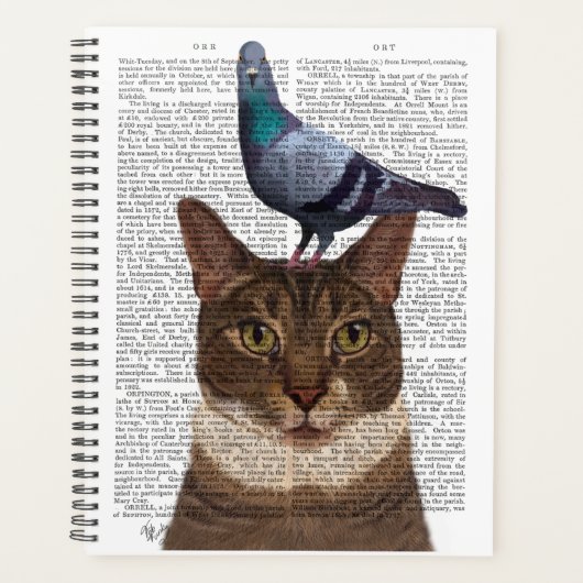 Katze mit Taube auf Kopf Planer (Vorderseite)