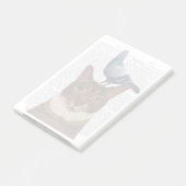 Katze mit Taube auf Kopf Post-it Klebezettel (angewinkelt)