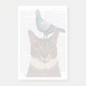 Katze mit Taube auf Kopf Post-it Klebezettel (Vorderseite)