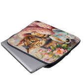 Katze mit Tee-Cup Laptopschutzhülle (Vorne Knopf)