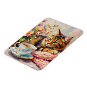 Katze mit Tee-Cup Magnet (Linke Seite)