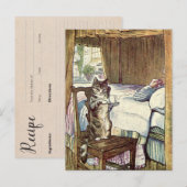 Katze mit Tee-Rezept-Karte Postkarte (Vorne/Hinten)