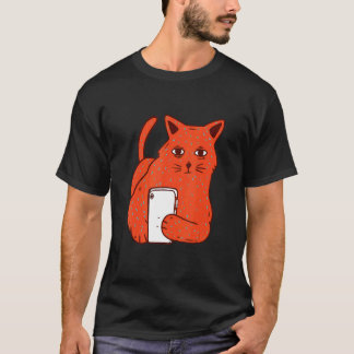 Katze mit Telefon T-Shirt