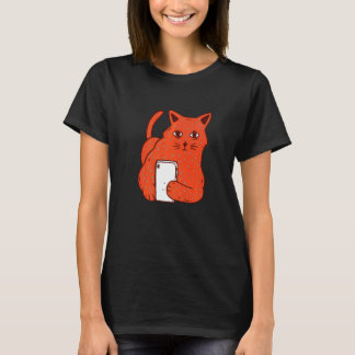 Katze mit Telefon T-Shirt