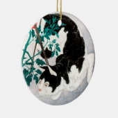 Katze mit Tomato-Pflanze (1931) von Hiroaki Takaha Keramik Ornament (Rechts)