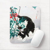 Katze mit Tomato-Pflanze (1931) von Hiroaki Takaha Mousepad (Mit Mouse)