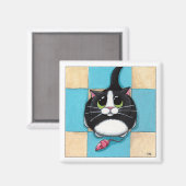 Katze mit Toy Mouse Magnet (Vorderseite/Rückseite)