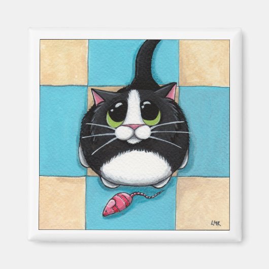 Katze mit Toy Mouse Magnet (Vorne)