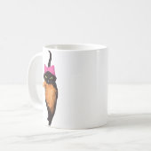 Katze mit Trump Toupee Kaffeetasse (Vorderseite Links)