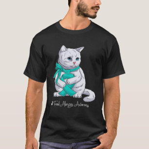 Katze mit Türkisfarbenem Band zum Monat der Sensib T-Shirt