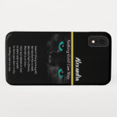 Katze mit türkisfarbenen Augen Robert Frost Gedich Case-Mate iPhone Hülle (Rückseite (Horizontal))