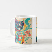 Katze mit überdimensionaler Sonnenbrille und einem Kaffeetasse (Vorderseite Links)