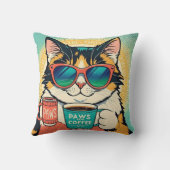 Katze mit überdimensionaler Sonnenbrille und einem Kissen (Rückseite)