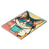 Katze mit überdimensionaler Sonnenbrille und einem Notizblock (Linke Seite)