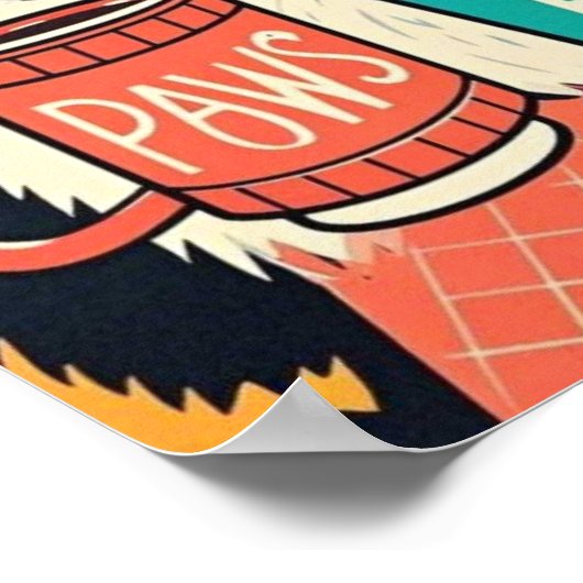 Katze mit überdimensionaler Sonnenbrille und einem Poster (Ecke)