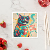 Katze mit überdimensionaler Sonnenbrille und einem Serviette (Beispiel)