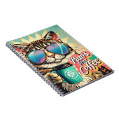 Katze mit übergroßer Sonnenbrille und Kaffee Notizblock (Rechte Seite)