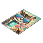 Katze mit übergroßer Sonnenbrille und Kaffee Notizblock (Linke Seite)