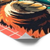 Katze mit übergroßer Sonnenbrille und Kaffee Poster (Ecke)