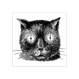 Katze mit Uhren Gummistempel