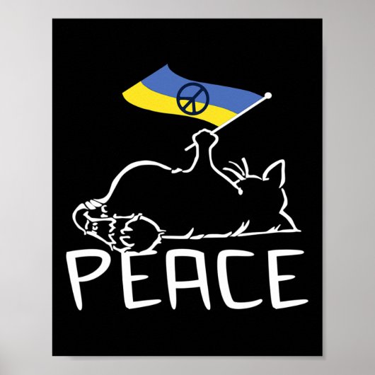 Katze mit Ukraine-Flagge Poster (Vorne)