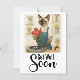 Katze mit vielen Blume bald gut werden Postkarte