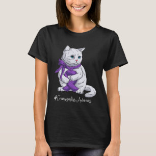 Katze mit violettem Band zum Monat der Bewusstsein T-Shirt