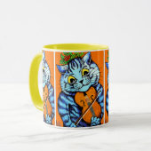 Katze mit Violine von Louis Wain Cup Tasse (Vorderseite Links)