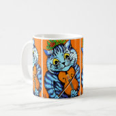 Katze mit Violine von Louis Wain Cup Tasse (Vorderseite Links)