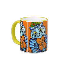 Katze mit Violine von Louis Wain Tasse